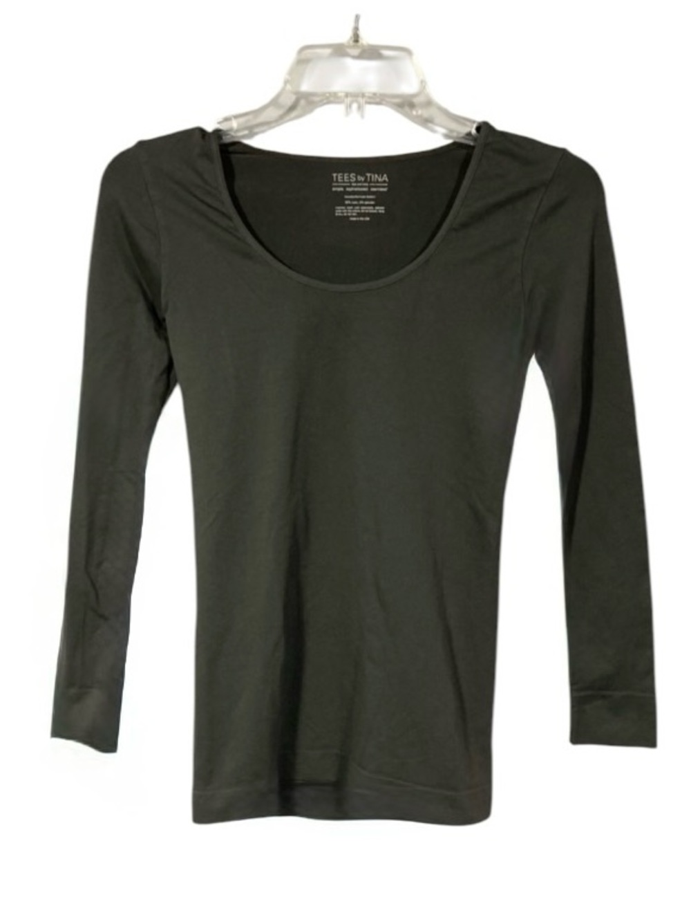 TEES by TINA Classic Long Sleeve Crewneck Shirt - Black, One Size Fits Most